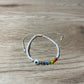 White Adult "Evil Eye" Bracelet with Chakra Colors