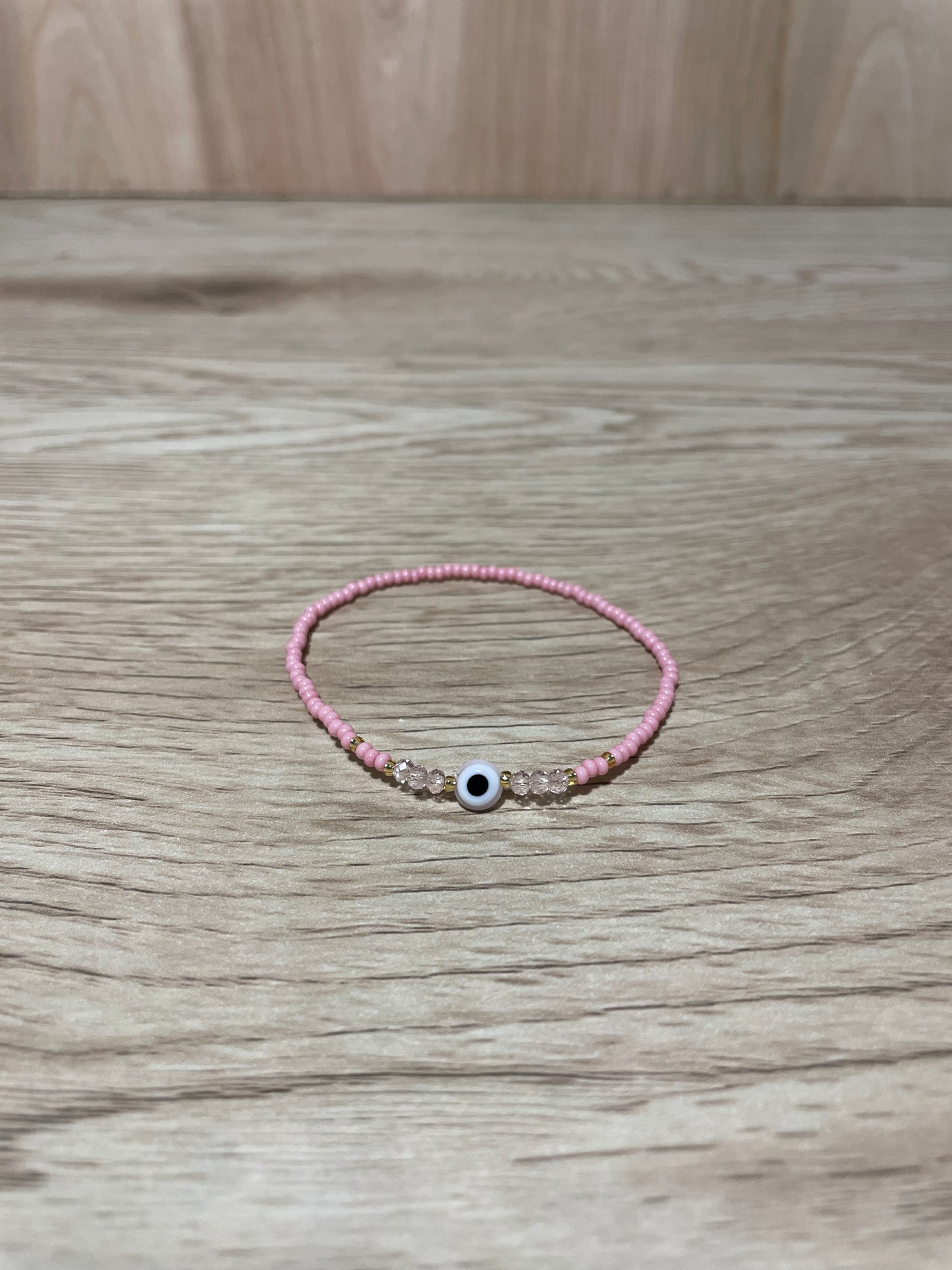 Pink Adult "Evil Eye" Bracelet (Elastic)