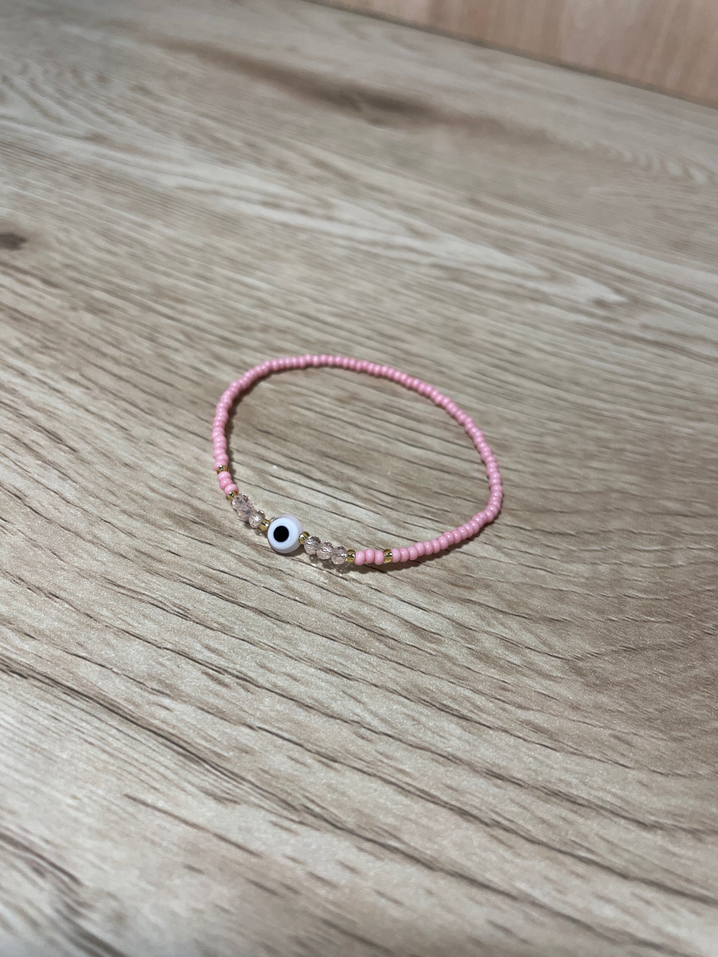 Pink Adult "Evil Eye" Bracelet (Elastic)