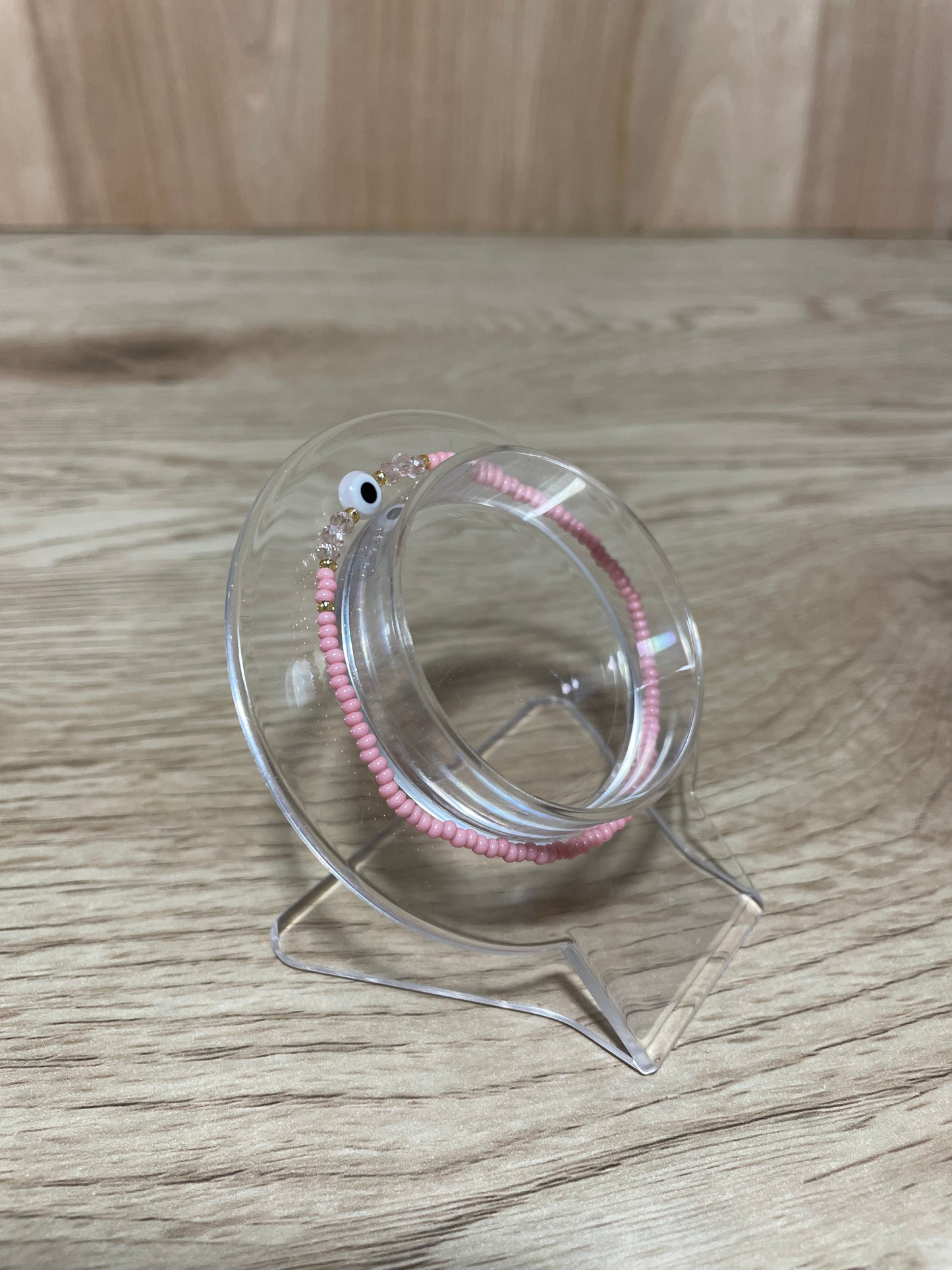 Pink Adult "Evil Eye" Bracelet (Elastic)