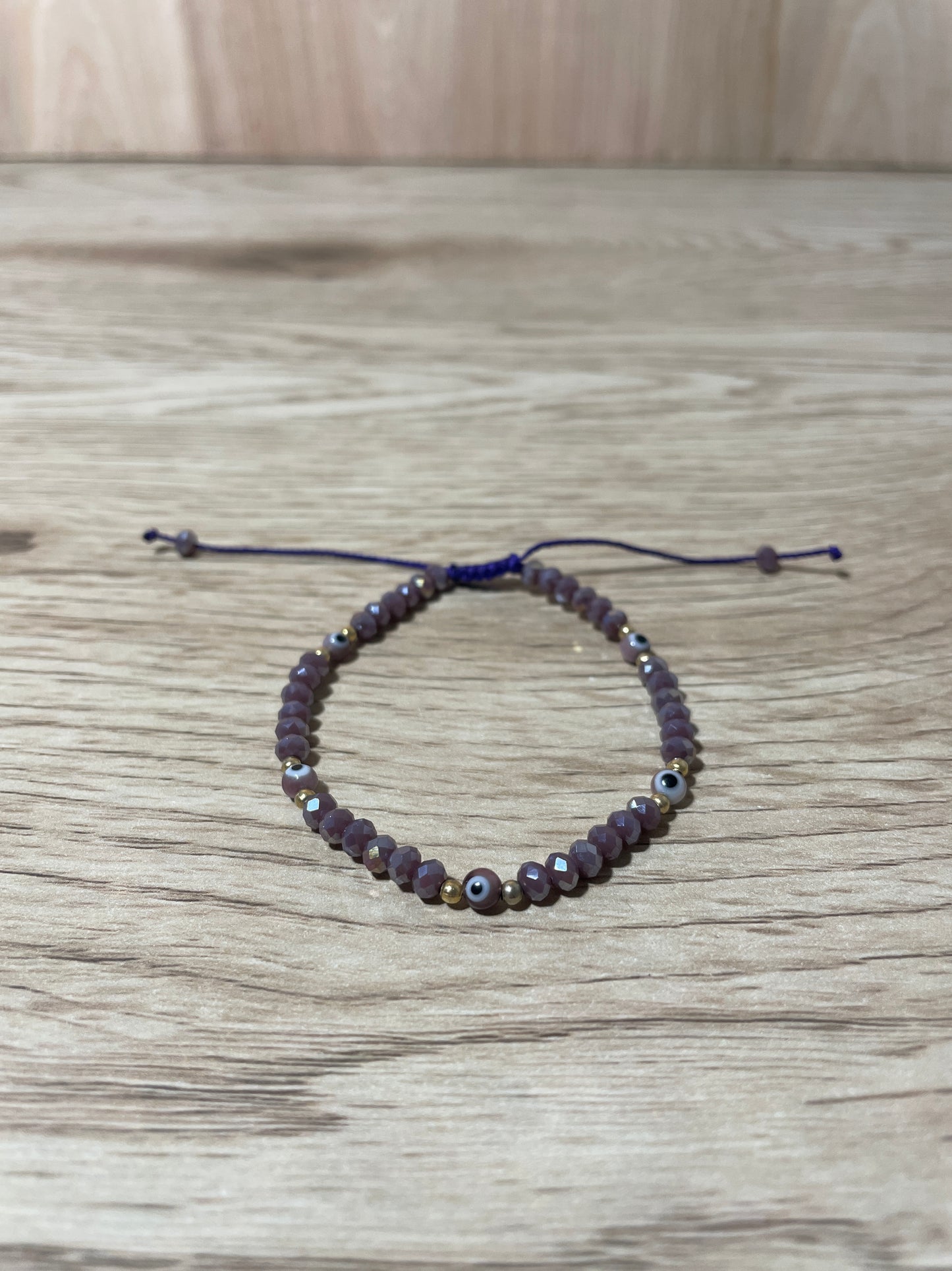 Purple Adult "Evil Eye" Bracelet