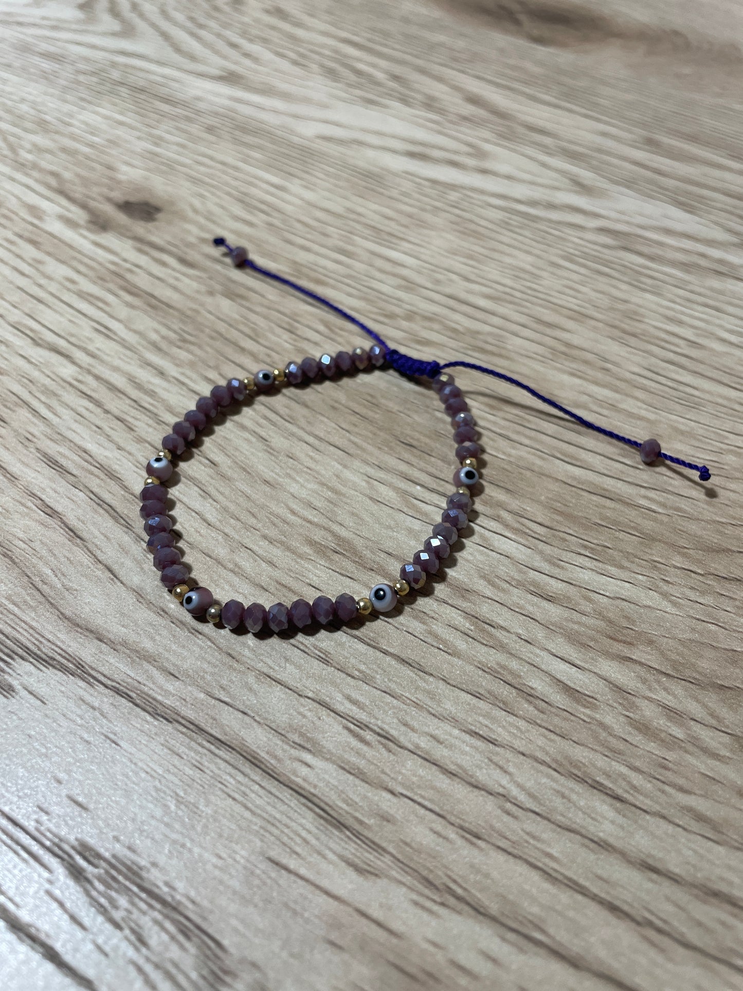 Purple Adult "Evil Eye" Bracelet