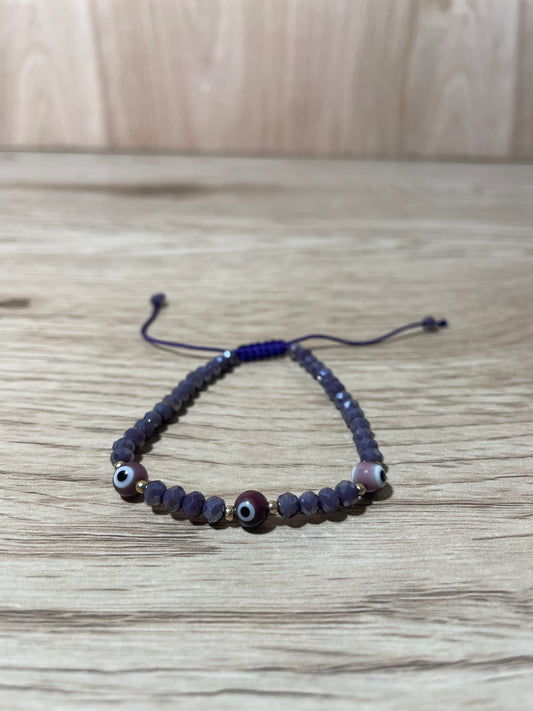 Purple Adult "Evil Eye" Bracelet