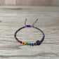 Purple Adult "Evil Eye" Bracelet with Chakra Colors