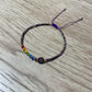 Purple Adult "Evil Eye" Bracelet with Chakra Colors