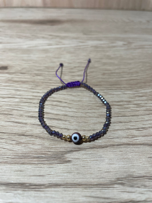 Purple Adult "Evil Eye" Bracelet