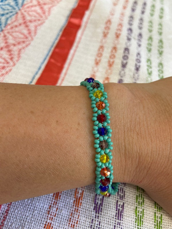 Beaded Daisy Flower Bracelet