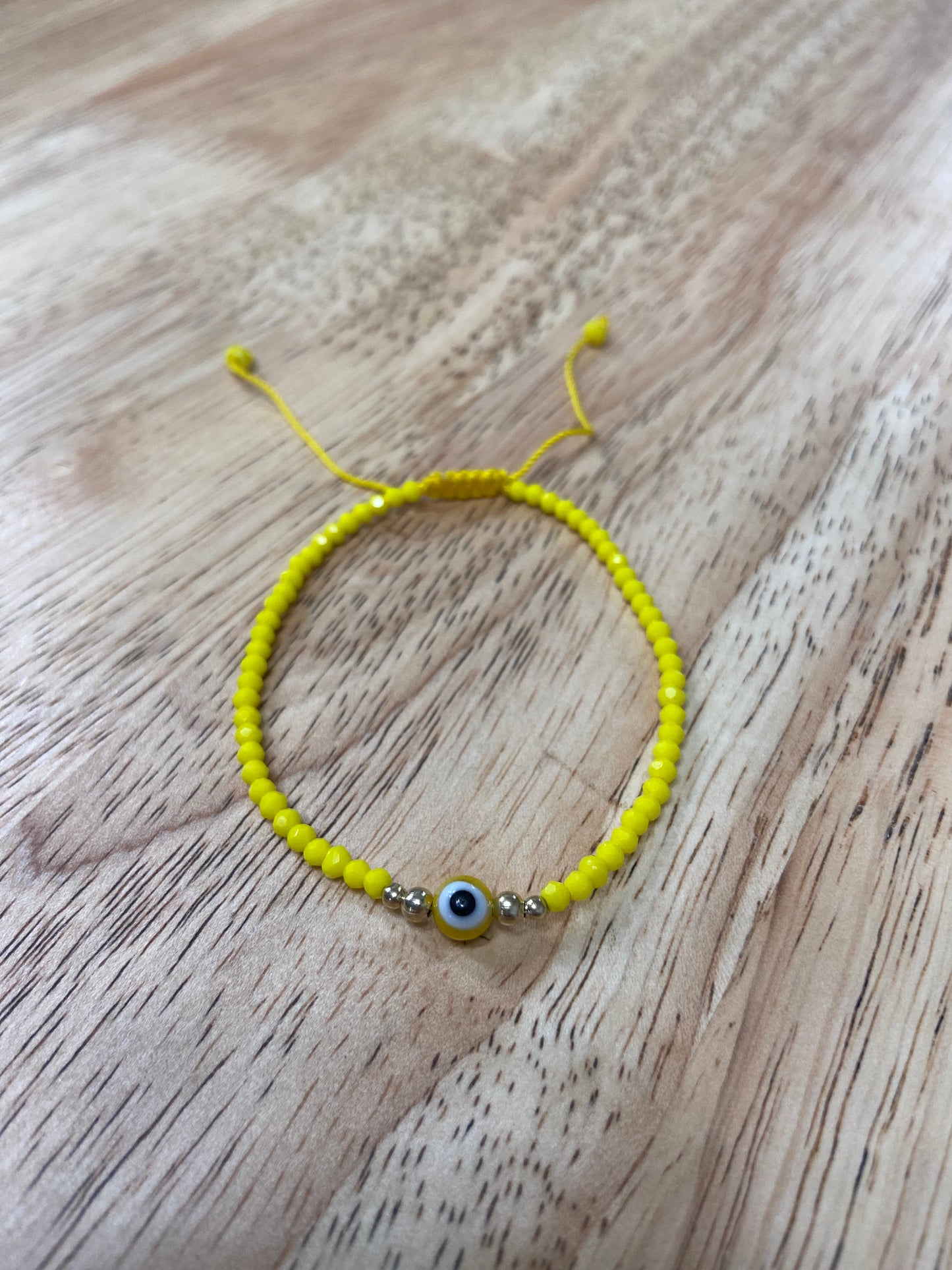 Yellow Adult "Evil Eye" Bracelet