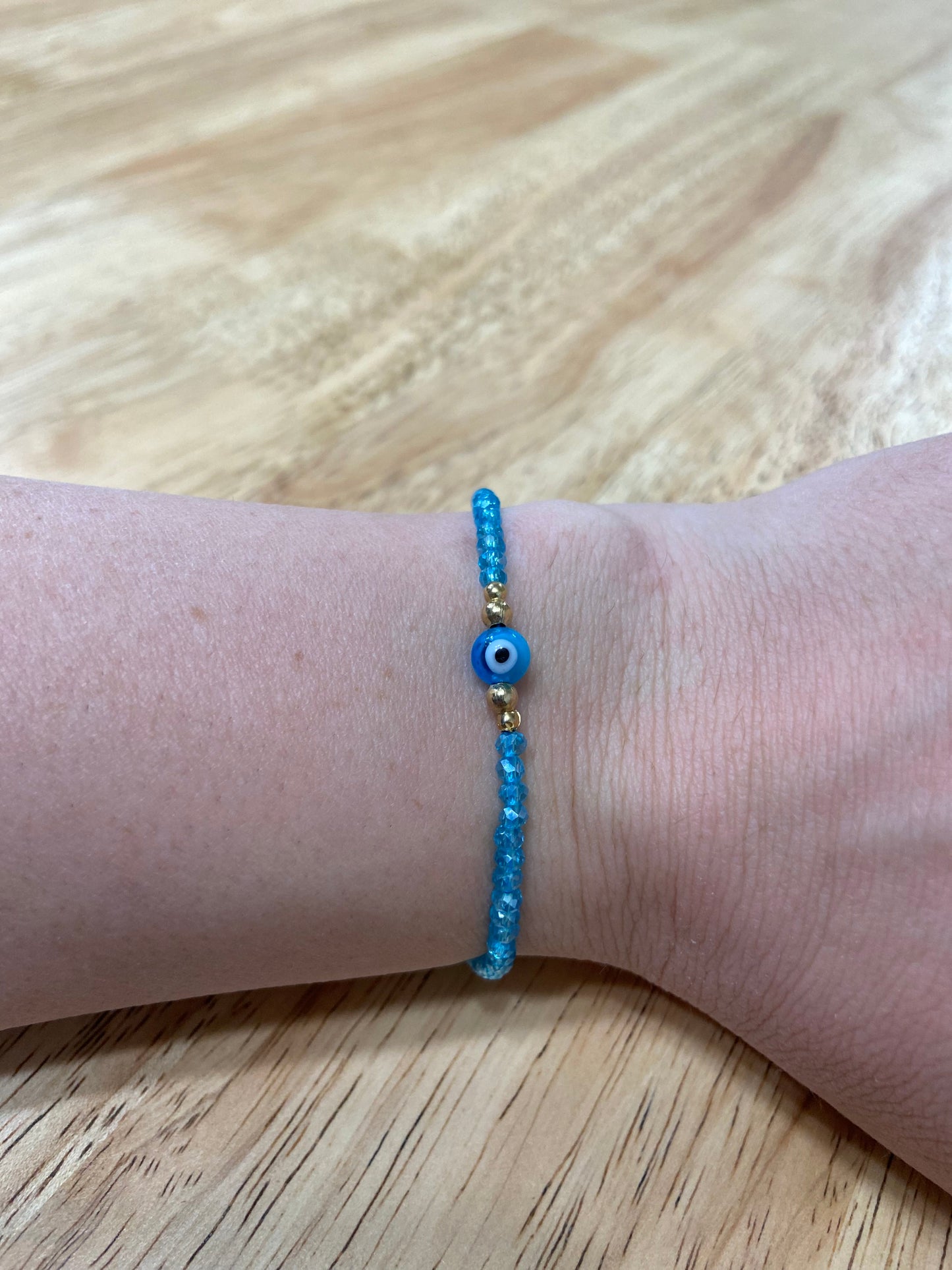 Light Blue Adult "Evil Eye" Bracelet