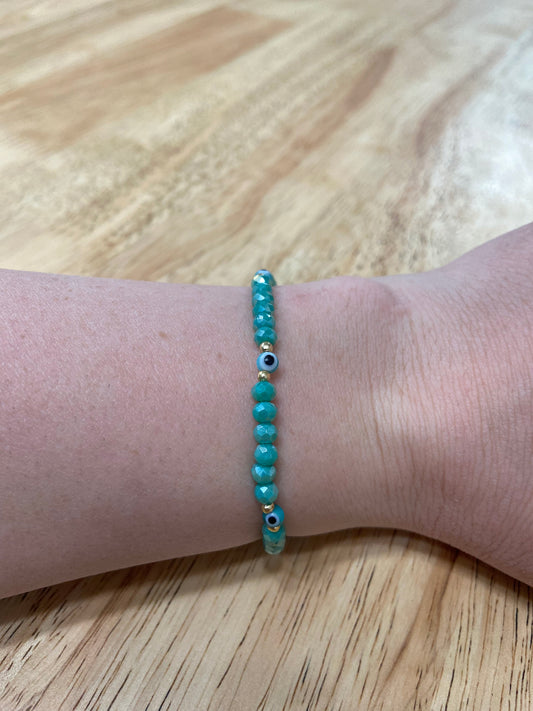 Light Blue/Turquoise Adult "Evil Eye" Bracelet